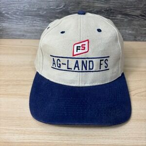 Ag Land FS Hat Cap Strap Back Brown Blue Seed One Size Adjustable